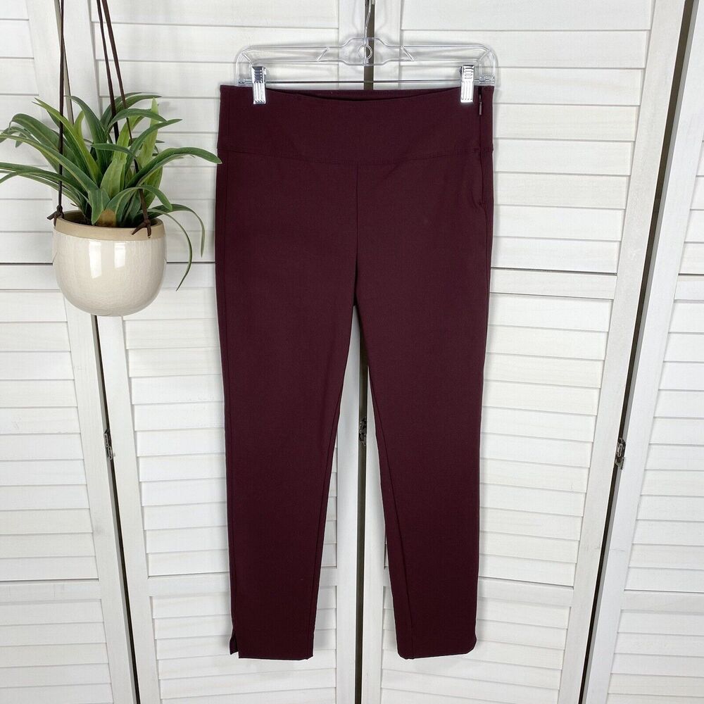 Athleta Wander Slim Ankle Pant Burgundy Skulptek Water‎ Resistant Stretch Size 8
